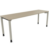 Schreibtisch All in One, manuell h&ouml;henverstellbar, 68-82cm (H), 200x60cm (BxT), rechteckig, eiche natur / silberaluminium