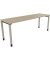 Schreibtisch All in One, manuell höhenverstellbar, 68-82cm (H), 200x60cm (BxT), rechteckig, eiche natur / silberaluminium