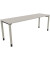 Schreibtisch All in One, manuell höhenverstellbar, 68-82cm (H), 200x60cm (BxT), rechteckig, lichtgrau / silberaluminium