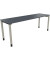 Schreibtisch All in One, manuell höhenverstellbar, 68-82cm (H), 200x60cm (BxT), rechteckig, lavagrau / silberaluminium