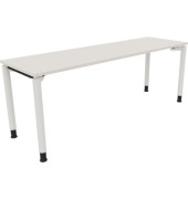 Schreibtisch All in One, manuell höhenverstellbar, 68-82cm (H), 200x60cm (BxT), rechteckig, weiß / weiß
