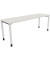 Schreibtisch All in One, manuell höhenverstellbar, 68-82cm (H), 200x60cm (BxT), rechteckig, weiß / weiß