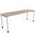 Schreibtisch All in One, manuell höhenverstellbar, 68-82cm (H), 200x60cm (BxT), rechteckig, eiche natur / weiß
