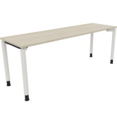 Schreibtisch All in One, manuell h&ouml;henverstellbar, 68-82cm (H), 200x60cm (BxT), rechteckig, akazie hell / wei&szlig;