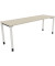 Schreibtisch All in One, manuell höhenverstellbar, 68-82cm (H), 200x60cm (BxT), rechteckig, akazie hell / weiß