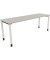 Schreibtisch All in One, manuell h&ouml;henverstellbar, 68-82cm (H), 200x60cm (BxT), rechteckig, lichtgrau / wei&szlig;
