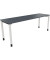Schreibtisch All in One, manuell höhenverstellbar, 68-82cm (H), 200x60cm (BxT), rechteckig, lavagrau / weiß