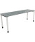 Schreibtisch All in One, manuell höhenverstellbar, 68-82cm (H), 200x60cm (BxT), rechteckig, beton hell / weiß