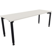 Schreibtisch All in One, manuell höhenverstellbar, 68-82cm (H), 200x70cm (BxT), rechteckig, weiß / anthrazit metallic