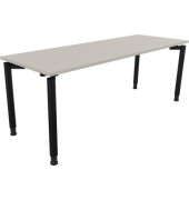 Schreibtisch All in One, manuell höhenverstellbar, 68-82cm (H), 200x70cm (BxT), rechteckig, lichtgrau / anthrazit metallic