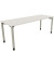 Schreibtisch All in One, manuell höhenverstellbar, 68-82cm (H), 200x70cm (BxT), rechteckig, weiß / silberaluminium