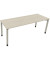 Schreibtisch All in One, manuell höhenverstellbar, 68-82cm (H), 200x70cm (BxT), rechteckig, akazie hell / silberaluminium