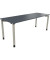 Schreibtisch All in One, manuell höhenverstellbar, 68-82cm (H), 200x70cm (BxT), rechteckig, lavagrau / silberaluminium