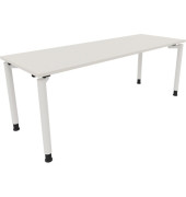 Schreibtisch All in One, manuell höhenverstellbar, 68-82cm (H), 200x70cm (BxT), rechteckig, weiß / weiß