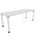 Schreibtisch All in One, manuell höhenverstellbar, 68-82cm (H), 200x70cm (BxT), rechteckig, weiß / weiß