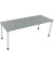 Schreibtisch All in One, manuell höhenverstellbar, 68-82cm (H), 200x70cm (BxT), rechteckig, beton hell / weiß