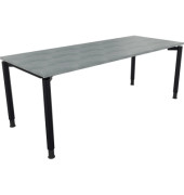 Schreibtisch All in One, manuell h&ouml;henverstellbar, 68-82cm (H), 200x80cm (BxT), rechteckig, beton hell / anthrazit metallic