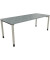Schreibtisch All in One, manuell höhenverstellbar, 68-82cm (H), 200x80cm (BxT), rechteckig, beton hell / silberaluminium