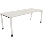 Schreibtisch All in One, manuell h&ouml;henverstellbar, 68-82cm (H), 200x80cm (BxT), rechteckig, wei&szlig; / wei&szlig;