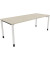 Schreibtisch All in One, manuell höhenverstellbar, 68-82cm (H), 200x80cm (BxT), rechteckig, akazie hell / weiß
