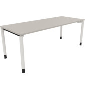Schreibtisch All in One, manuell h&ouml;henverstellbar, 68-82cm (H), 200x80cm (BxT), rechteckig, lichtgrau / wei&szlig;