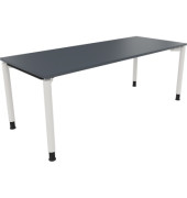 Schreibtisch All in One, manuell höhenverstellbar, 68-82cm (H), 200x80cm (BxT), rechteckig, lavagrau / weiß