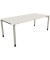 Schreibtisch All in One, manuell höhenverstellbar, 68-82cm (H), 200x90cm (BxT), rechteckig, weiß / silberaluminium