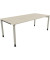 Schreibtisch All in One, manuell höhenverstellbar, 68-82cm (H), 200x90cm (BxT), rechteckig, akazie hell / silberaluminium