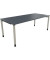 Schreibtisch All in One, manuell höhenverstellbar, 68-82cm (H), 200x90cm (BxT), rechteckig, lavagrau / silberaluminium