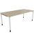 Schreibtisch All in One, manuell höhenverstellbar, 68-82cm (H), 200x90cm (BxT), rechteckig, eiche natur / weiß