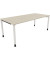 Schreibtisch All in One, manuell höhenverstellbar, 68-82cm (H), 200x90cm (BxT), rechteckig, akazie hell / weiß