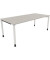 Schreibtisch All in One, manuell höhenverstellbar, 68-82cm (H), 200x90cm (BxT), rechteckig, lichtgrau / weiß