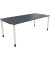 Schreibtisch All in One, manuell höhenverstellbar, 68-82cm (H), 200x90cm (BxT), rechteckig, lavagrau / weiß