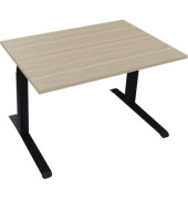 Sitz-Steh-Schreibtisch All in One, elektrisch höhenverstellbar, 64,5-127,5cm (H), 120x80cm (BxT), rechteckig, eiche natur / anth