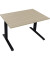 Sitz-Steh-Schreibtisch All in One, elektrisch höhenverstellbar, 64,5-127,5cm (H), 120x80cm (BxT), rechteckig, eiche natur / anth