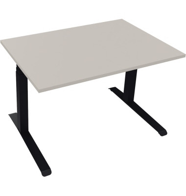 Sitz-Steh-Schreibtisch All in One, elektrisch höhenverstellbar, 64,5-127,5cm (H), 120x80cm (BxT), rechteckig, lichtgrau / anthra Sitz-Steh-Schreibtisch All in One, elektrisch höhenverstellbar, 64,5-127,5cm (H), 120x80cm (BxT), rechteckig, lichtgrau / anthra