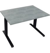 Sitz-Steh-Schreibtisch All in One, elektrisch höhenverstellbar, 64,5-127,5cm (H), 120x80cm (BxT), rechteckig, beton hell / anthr