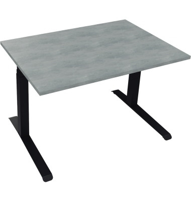 Sitz-Steh-Schreibtisch All in One, elektrisch höhenverstellbar, 64,5-127,5cm (H), 120x80cm (BxT), rechteckig, beton hell / anthr Sitz-Steh-Schreibtisch All in One, elektrisch höhenverstellbar, 64,5-127,5cm (H), 120x80cm (BxT), rechteckig, beton hell / anthr