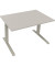Sitz-Steh-Schreibtisch All in One, elektrisch höhenverstellbar, 64,5-127,5cm (H), 120x80cm (BxT), rechteckig, lichtgrau / silber