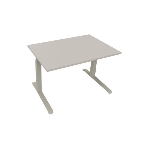 4003969085374 - Sitz-Steh-Schreibtisch All in One 810043481 elektrisch höhenverstellbar 645-1275cm (H) 120x80cm (BxT) rechteckig lichtgrau