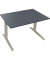 Sitz-Steh-Schreibtisch All in One, elektrisch höhenverstellbar, 64,5-127,5cm (H), 120x80cm (BxT), rechteckig, lavagrau / silbera