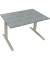 Sitz-Steh-Schreibtisch All in One, elektrisch höhenverstellbar, 64,5-127,5cm (H), 120x80cm (BxT), rechteckig, beton hell / silbe