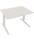 Sitz-Steh-Schreibtisch All in One, elektrisch höhenverstellbar, 64,5-127,5cm (H), 120x80cm (BxT), rechteckig, weiß / weiß