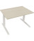 Sitz-Steh-Schreibtisch All in One, elektrisch höhenverstellbar, 64,5-127,5cm (H), 120x80cm (BxT), rechteckig, akazie hell / weiß