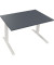 Sitz-Steh-Schreibtisch All in One, elektrisch höhenverstellbar, 64,5-127,5cm (H), 120x80cm (BxT), rechteckig, lavagrau / weiß