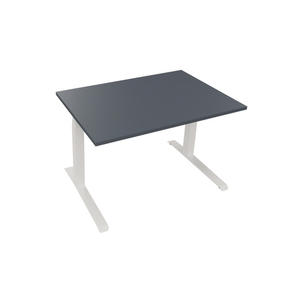 4003969085282 - Sitz-Steh-Schreibtisch All in One elektrisch höhenverstellbar 645-1275cm (H) 120x80cm (BxT) rechteckig lavagrau   weiß 40