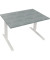 Sitz-Steh-Schreibtisch All in One, elektrisch höhenverstellbar, 64,5-127,5cm (H), 120x80cm (BxT), rechteckig, beton hell / weiß