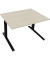 Sitz-Steh-Schreibtisch All in One, elektrisch höhenverstellbar, 64,5-127,5cm (H), 120x90cm (BxT), rechteckig, akazie hell / anth