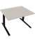 Sitz-Steh-Schreibtisch All in One, elektrisch höhenverstellbar, 64,5-127,5cm (H), 120x90cm (BxT), rechteckig, lichtgrau / anthra