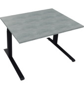 Sitz-Steh-Schreibtisch All in One, elektrisch höhenverstellbar, 64,5-127,5cm (H), 120x90cm (BxT), rechteckig, beton hell / anthr